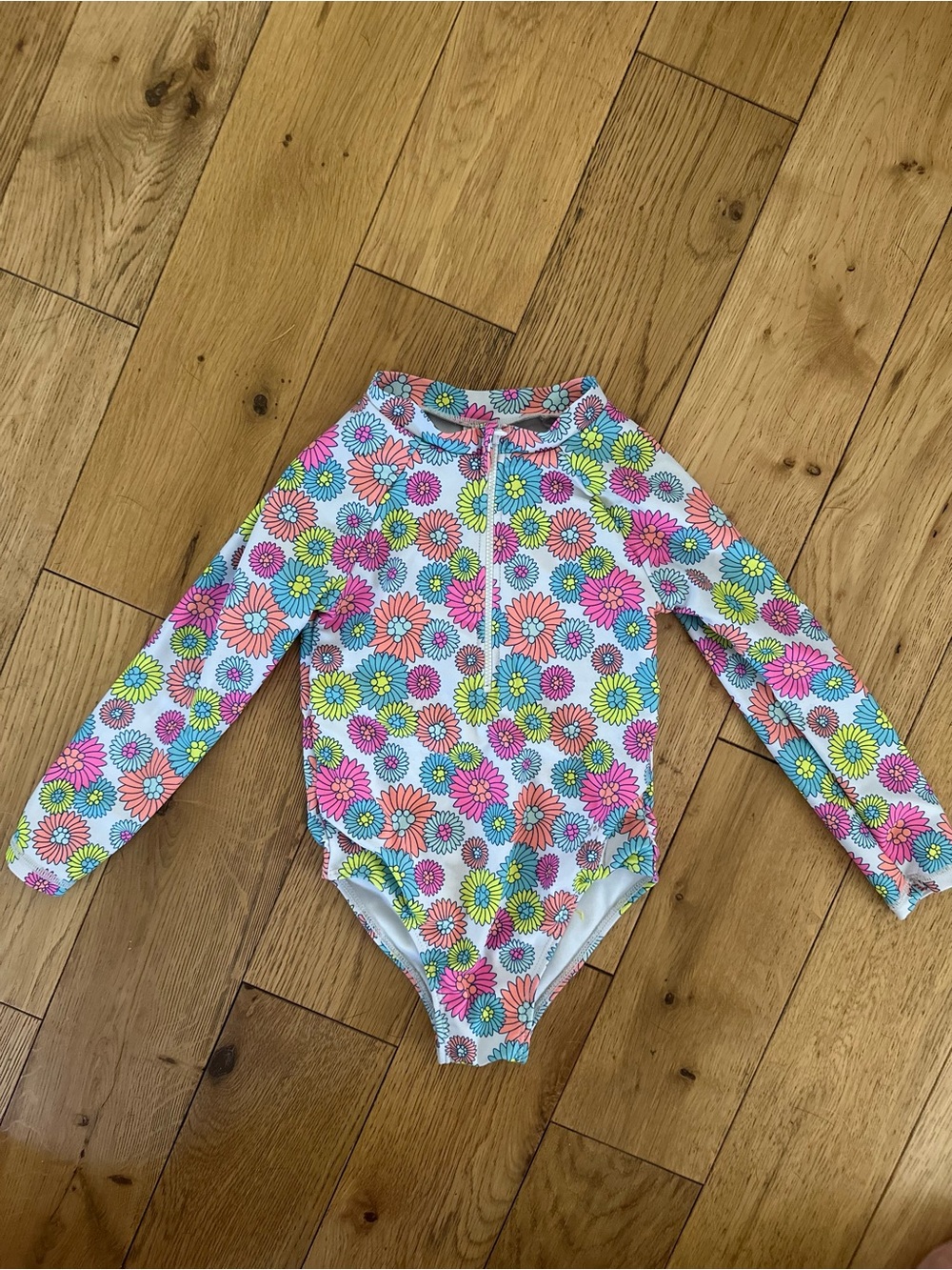 Kids Betsy Johnson floral rash guard swimsuit
